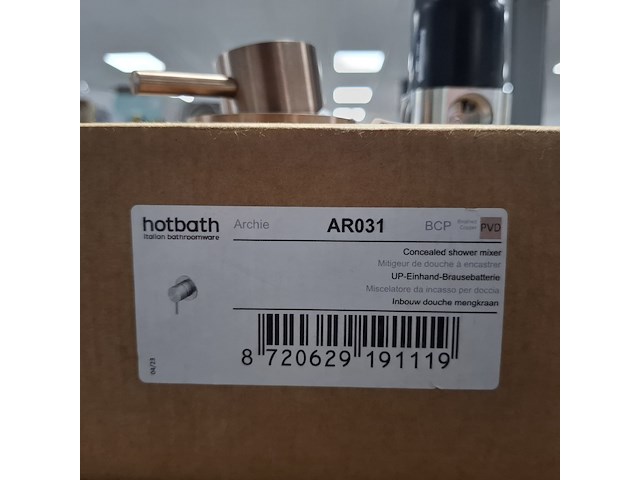 Douchemengkraan hotbath, archie, brushed copper pvd - afbeelding 5 van  5
