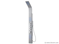 Douchepaneel in mat geborsteld rvs - verchroomde details - afbeelding 1 van  3