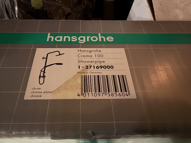 Douchesysteem met thermostaatkraan hansgrohe, croma 100 showerpipe - afbeelding 3 van  3