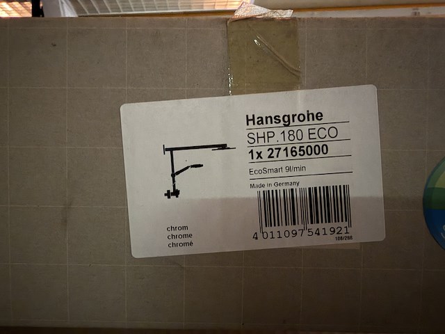 Douchesysteem met thermostaatkraan hansgrohe, raindance showerpipe air shp 180 eco - afbeelding 5 van  5
