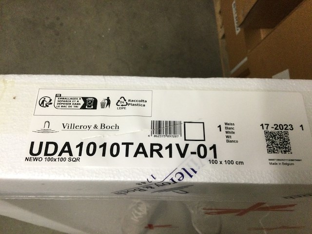 Douchevloer 100x100 cm, villeroy & boch, newo , wit - afbeelding 3 van  4