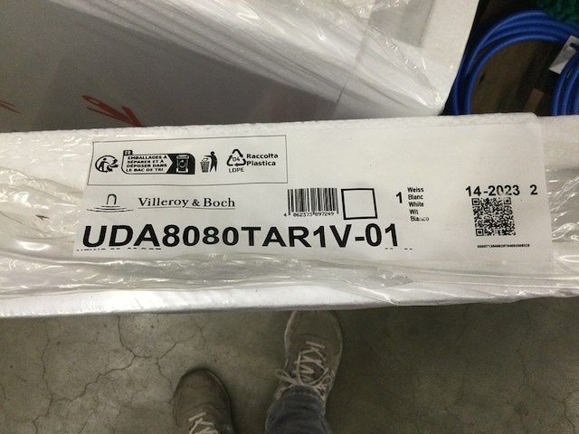 Douchevloer 80x80 cm, villeroy & boch, newo, wit alpine - afbeelding 3 van  4