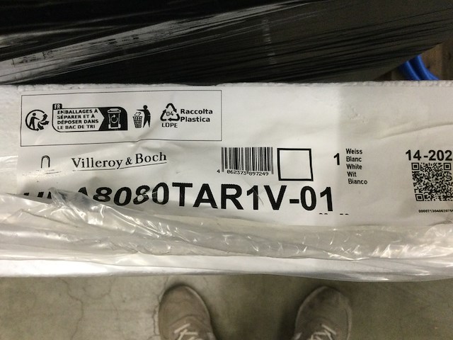 Douchevloer 80x80 cm, villeroy & boch, newo, wit alpine - afbeelding 4 van  4