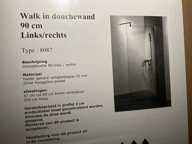Douchewand (5x) - afbeelding 1 van  2
