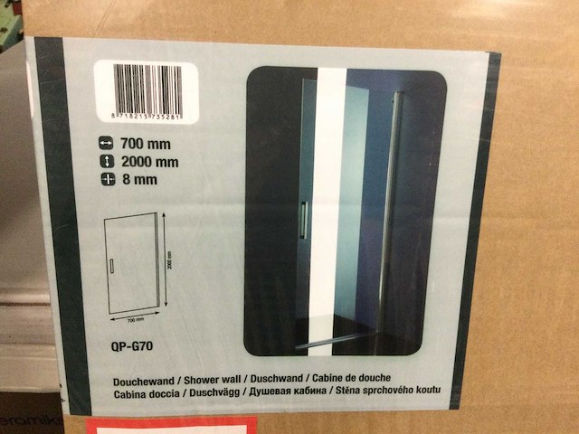 Douchewand 70x200 cm. - afbeelding 1 van  2