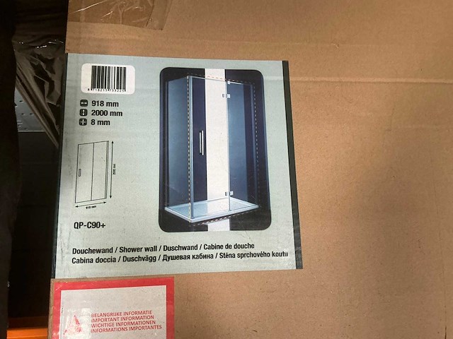 Douchewand glas - afbeelding 1 van  2