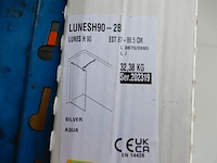 Douchewand, novellini, lunesh-2b, aluminium, 2000x885 - afbeelding 3 van  3