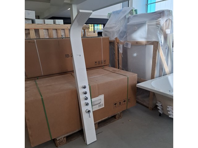 Douchezuil bestdesign, glans wit/chroom - afbeelding 1 van  7