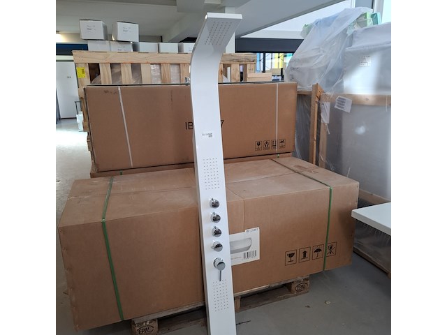 Douchezuil bestdesign, glans wit/chroom - afbeelding 1 van  8