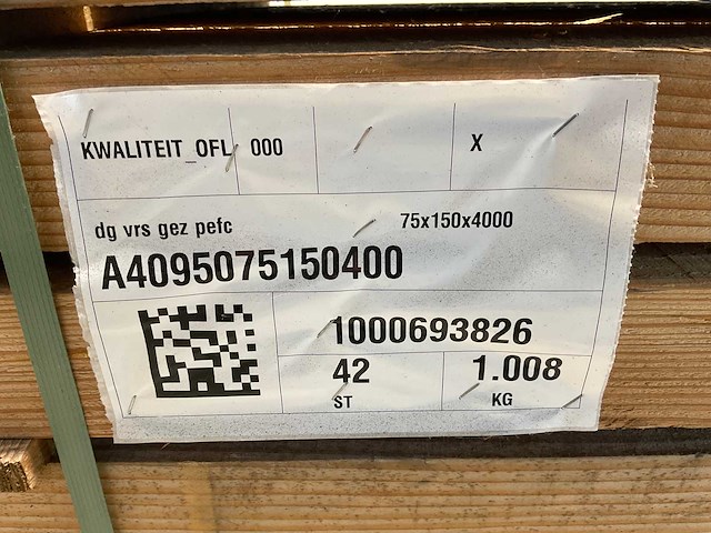 Douglas balk ruw - 400x15x7,5 cm (20x) - afbeelding 8 van  8