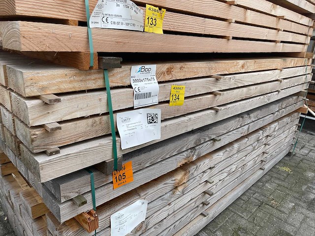Douglas balken fijnbezaagd 3000x175x75mm (24x) - afbeelding 4 van  4