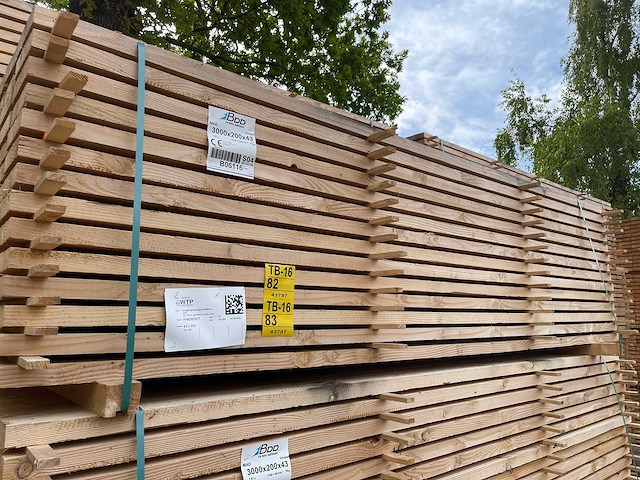 Douglas balken fijnbezaagd 3000x200x43mm (35x) - afbeelding 4 van  4