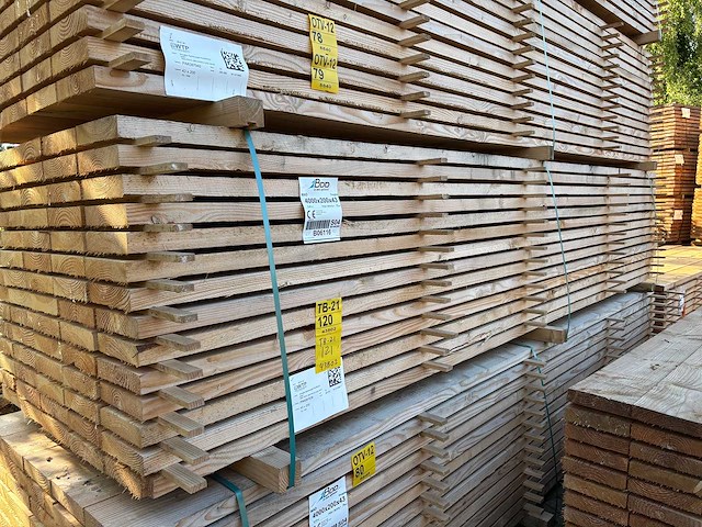 Douglas balken fijnbezaagd 4000x200x43mm (35x) - afbeelding 4 van  4