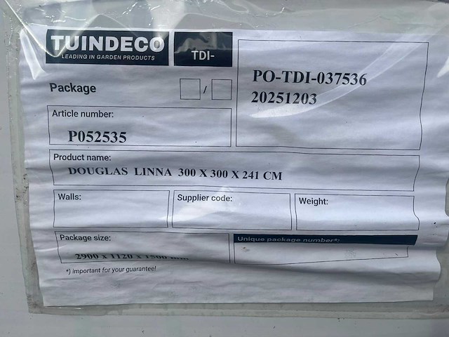 Douglas berging linna 291x291x241 cm - afbeelding 5 van  6