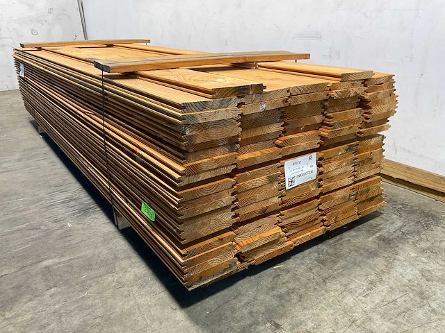 Douglas blokhutprofiel geschaafd 300x19,5x2,8 cm (108x) - afbeelding 1 van  2