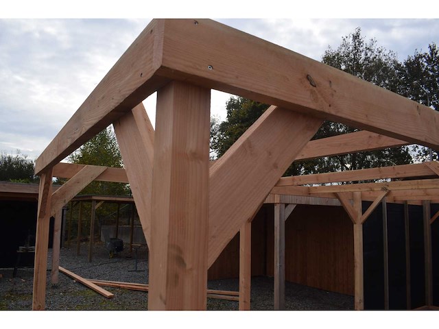 Douglas carport frame met berging - 720x410x235 cm - afbeelding 12 van  16