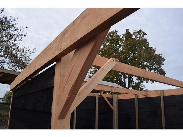 Douglas carport frame met berging - 720x510x235 cm - afbeelding 2 van  12