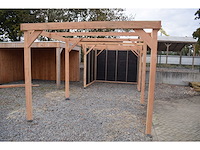 Douglas carport frame met berging - 720x510x235 cm - afbeelding 8 van  12
