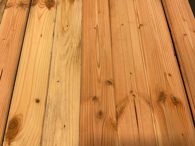 Douglas dakbeschot geschaafd mes en groef - 300x11,6x1,6 cm (120x) - afbeelding 4 van  8