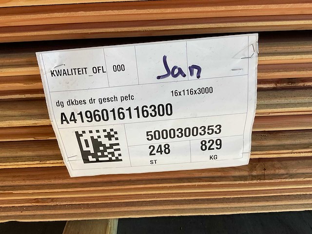 Douglas dakbeschot geschaafd mes en groef - 300x11,6x1,6 cm (120x) - afbeelding 8 van  8