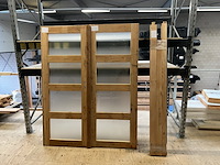 Douglas dubbel deurkozijn, melkglas hillhout - afbeelding 1 van  5