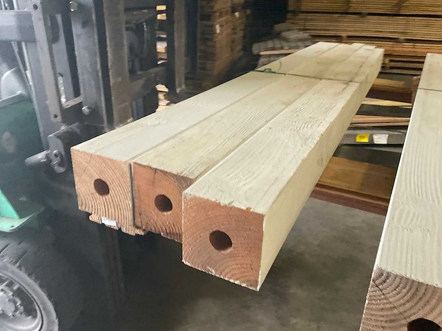 Douglas grijs gespoten tuinpaal 215x12x12 cm (4x) - afbeelding 10 van  10