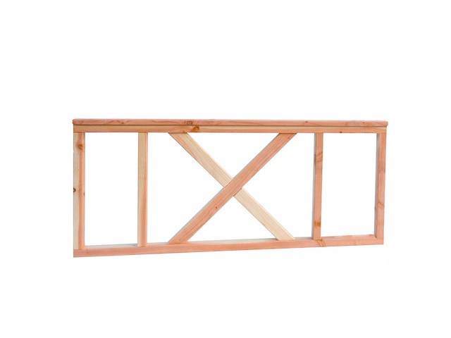 Douglas hekwerk met kruis - 228x73 cm (2x) - afbeelding 1 van  3