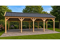 Douglas kapschuur met dakpanplaten - 280x1200x290 cm - afbeelding 1 van  4