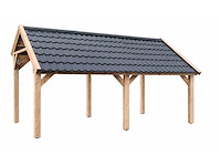 Douglas kapschuur met dakpanplaten - 280x300x290 cm - afbeelding 1 van  2