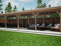 Douglas overkapping 300x1200cm met overstek verando - afbeelding 1 van  3