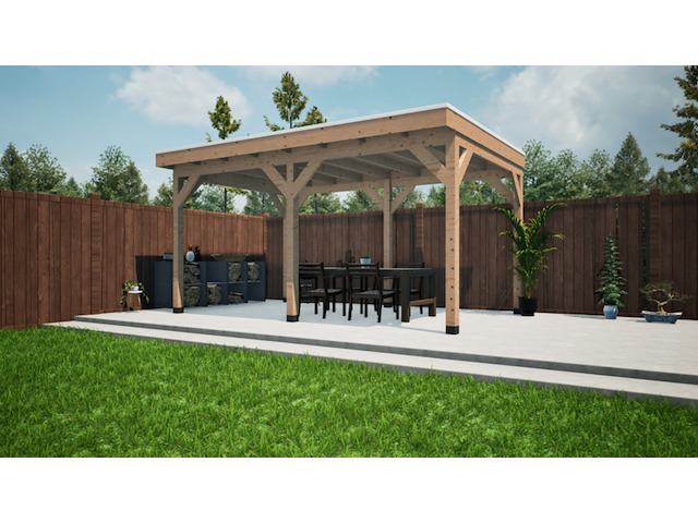 Douglas overkapping 300x500cm met overstek verando - afbeelding 1 van  3