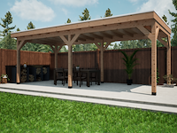 Douglas overkapping 300x700cm met overstek verando - afbeelding 1 van  6