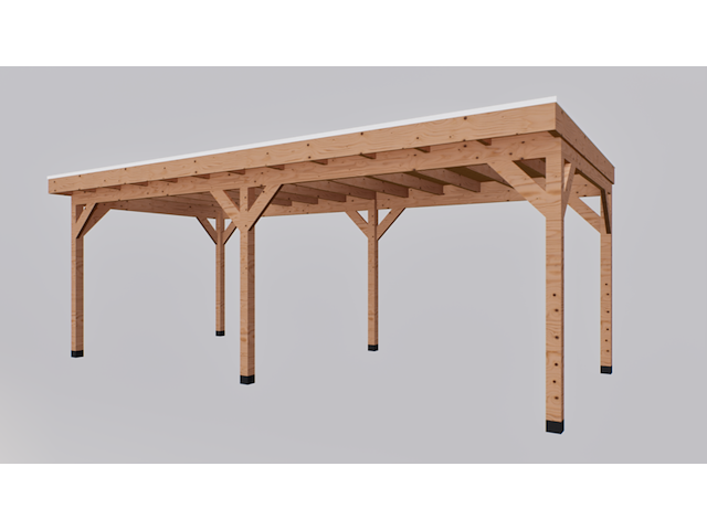 Douglas overkapping 300x700cm met overstek verando - afbeelding 2 van  6