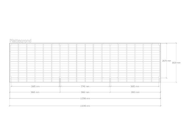 Douglas overkapping 302 x 1164 cm, verando, pure - afbeelding 2 van  6