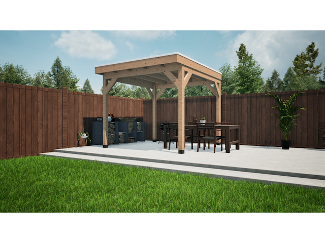 Douglas overkapping, 302 x 292 cm, verando, pure - afbeelding 1 van  3