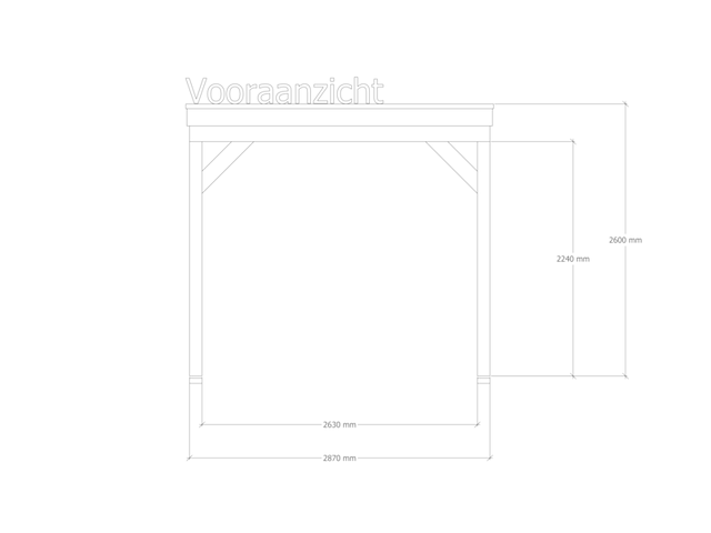 Douglas overkapping 302 x 292 cm, verando, pure - afbeelding 3 van  6