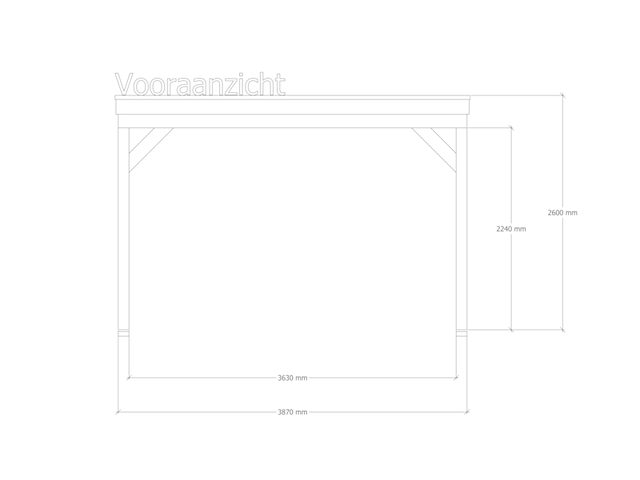 Douglas overkapping 302 x 392 cm, verando, pure - afbeelding 3 van  6