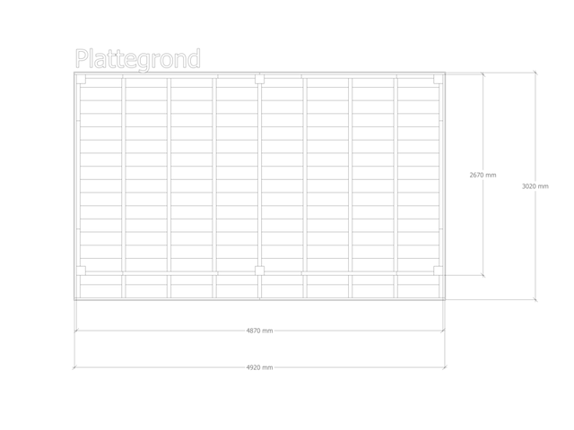 Douglas overkapping 302 x 492 cm, verando, pure - afbeelding 2 van  6