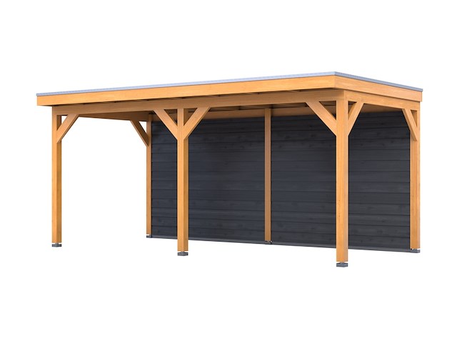 Douglas overkapping, 302 x 492 cm + wanden zwart, verando, pure - afbeelding 1 van  2