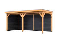 Douglas overkapping, 302 x 492 cm + wanden zwart, verando, pure - afbeelding 1 van  6