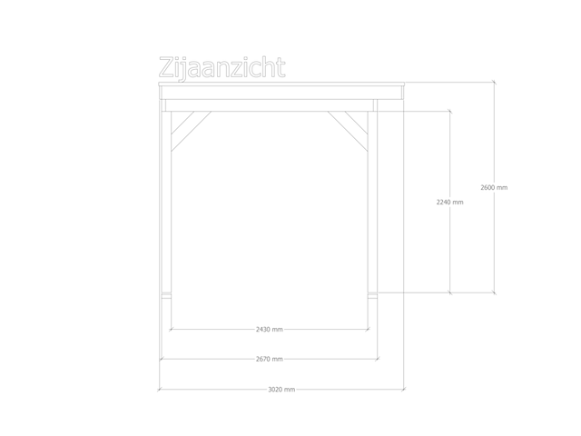 Douglas overkapping 302 x 578 cm, verando, pure - afbeelding 4 van  6