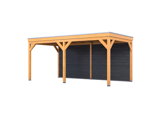 Douglas overkapping, 302 x 578 cm + wand zwart, verando, origin - afbeelding 1 van  6