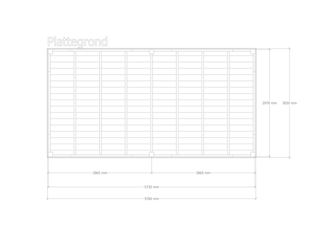 Douglas overkapping 302 x 578 cm + wanden, verando, orgin - afbeelding 2 van  6