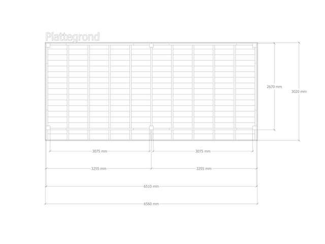 Douglas overkapping 302 x 656 cm, verando, pure - afbeelding 2 van  6