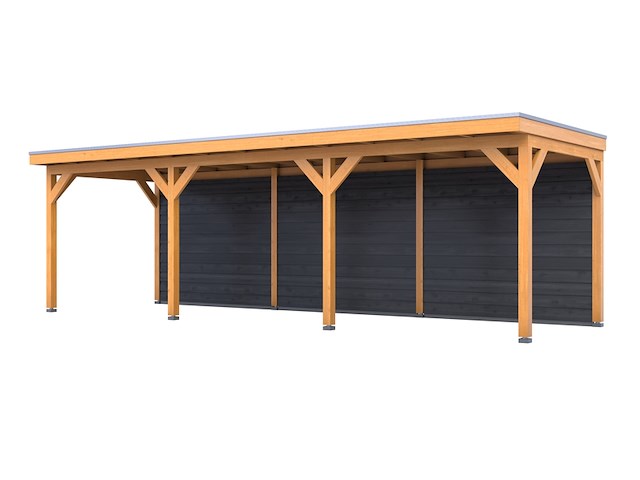 Douglas overkapping, 302 x 735 cm + wanden zwart, verando, pure - afbeelding 1 van  2