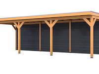 Douglas overkapping, 302 x 735 cm + wanden zwart, verando, pure - afbeelding 1 van  2