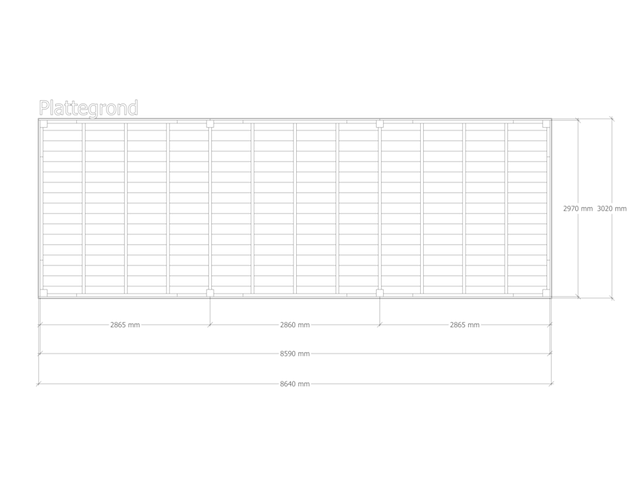 Douglas overkapping 302 x 864 cm, verando, orgin - afbeelding 2 van  6