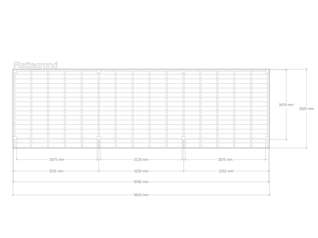 Douglas overkapping 302 x 981 cm, verando, pure - afbeelding 2 van  6