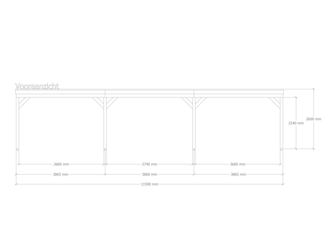 Douglas overkapping 302x1164cm verando, pure - afbeelding 3 van  6