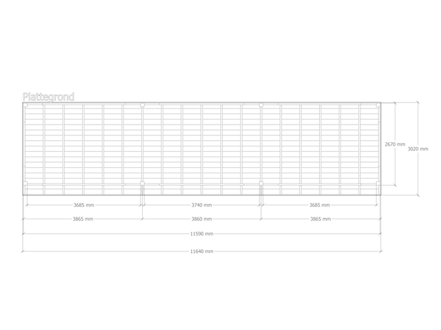 Douglas overkapping 302x1164cm + wand blank verando, pure - afbeelding 2 van  6